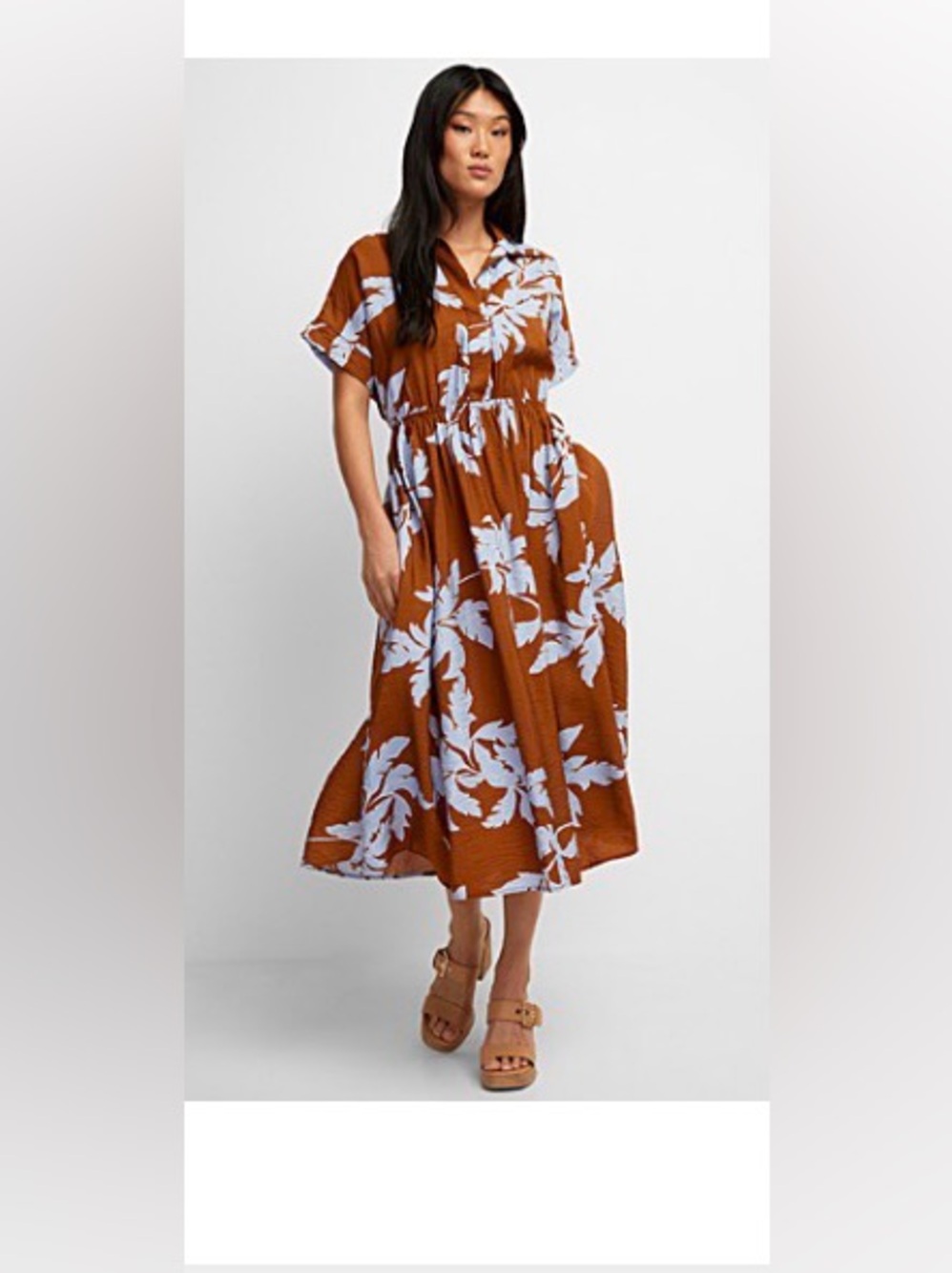 Icone Floral Maxi Dress Orange White Size Large